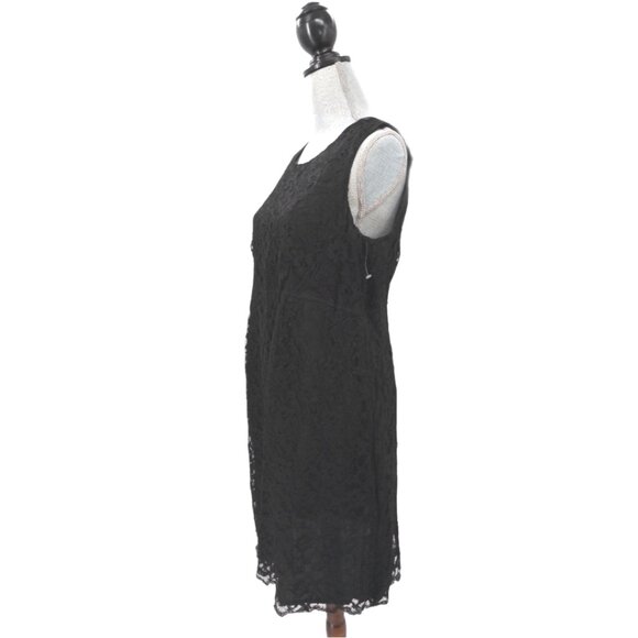 Mimi Maternity Dress Women L Black Lace Sleeveless Keyhole Tie Back Event Dressy - Picture 2 of 9